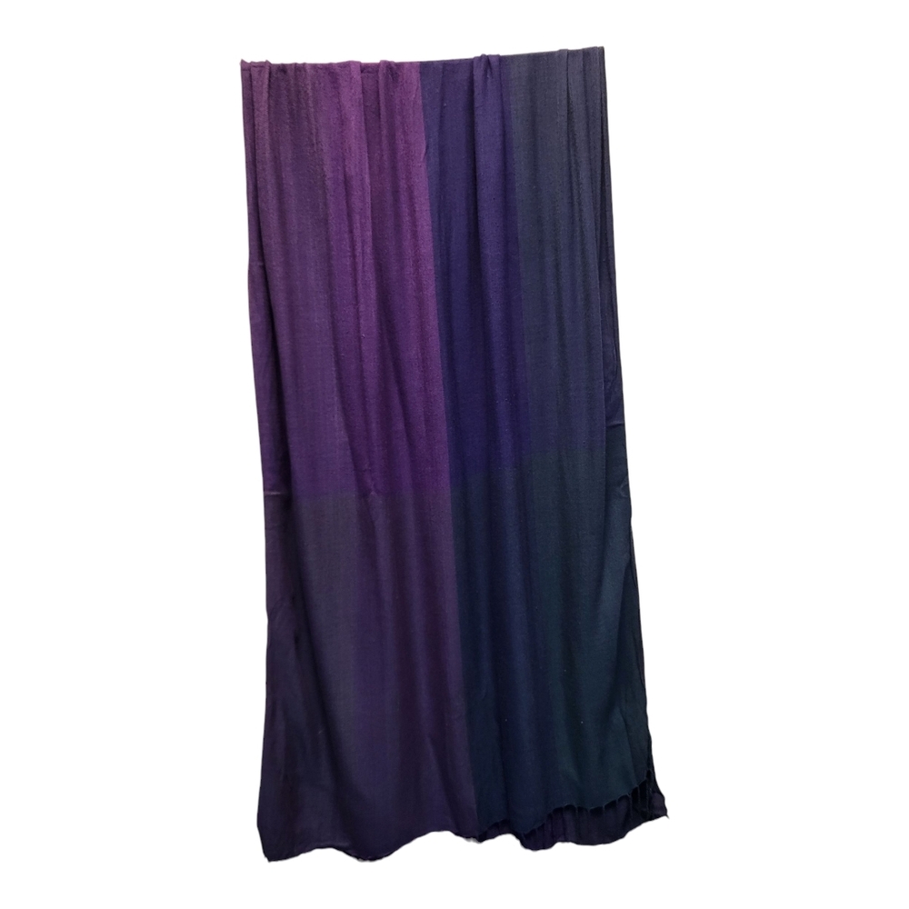 Elegant Large Purple Blue and Green Ombre Scarf With Fringe - Picture 2 of 2